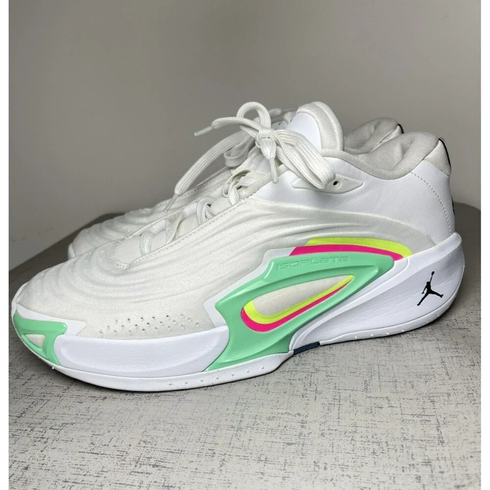 Nike Jordan Luka 3 White/Black-Volt Glow Green Basketball Shoes Men's 10 M